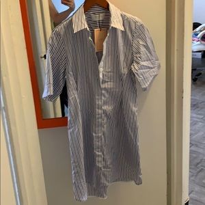 La ligne New York one piece white blue stripe